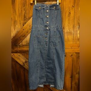 Denim Button-Down Midi Dress SHEIN size M